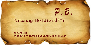 Patonay Boldizsár névjegykártya